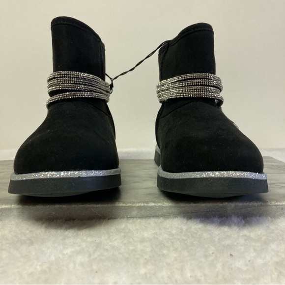 Juicy Couture Kandar Booties Ankle Boots Faux Fur Lined Size 6 New Black - Picture 5 of 9